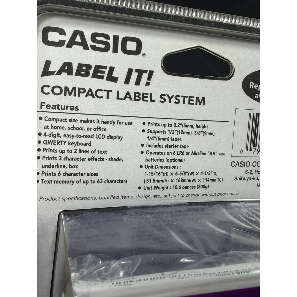 Casio KL-60L Label Maker Thermal Printer New In Box Sealed